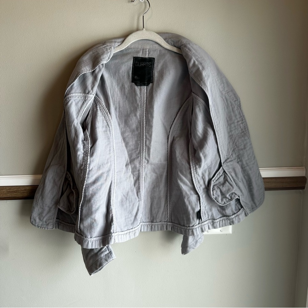 Duarte Gray Jacket Blazer Single Button Unstructured - Picture 4 of 5